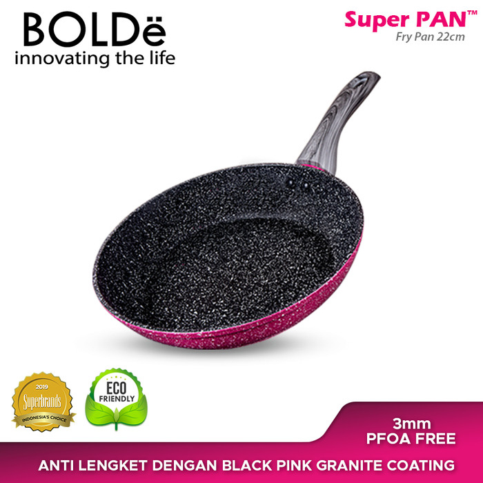 Bolde Super Pan Fry Pan 22CM - Black Pink